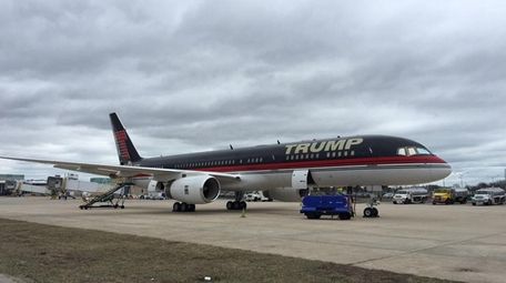 President Donald Trump's personal jet parked on the