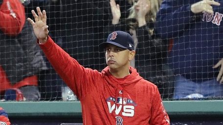 Alex Cora #20 of the Boston Red Sox