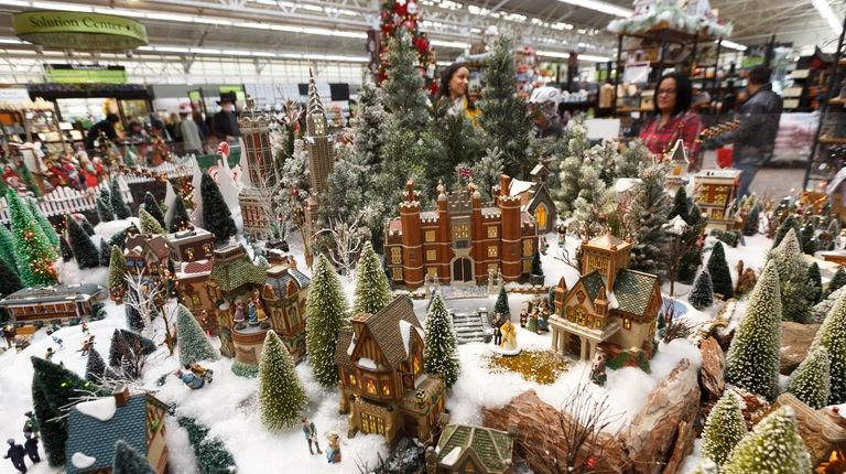 A holiday display is all decked out at