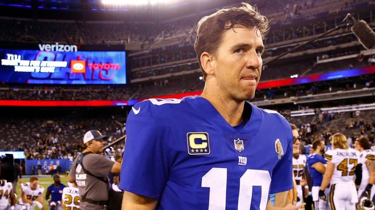 Giants quarterback Eli Manning after a 33-18 defeat