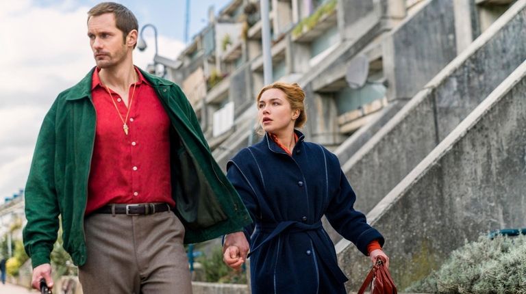 Alexander Skarsgard and Florence Pugh in a