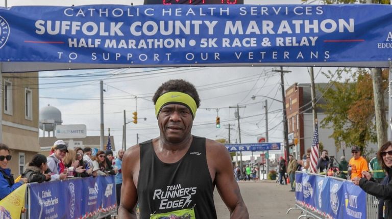 Boyd Carrington, 46, of Amity, finishes first Sunday