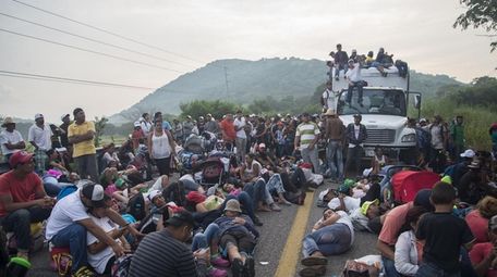 Central Americans in Arriaga, Chiapas, Mexico, on Saturday