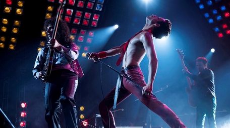 Gwilym Lee, left, who plays Brian May, Rami