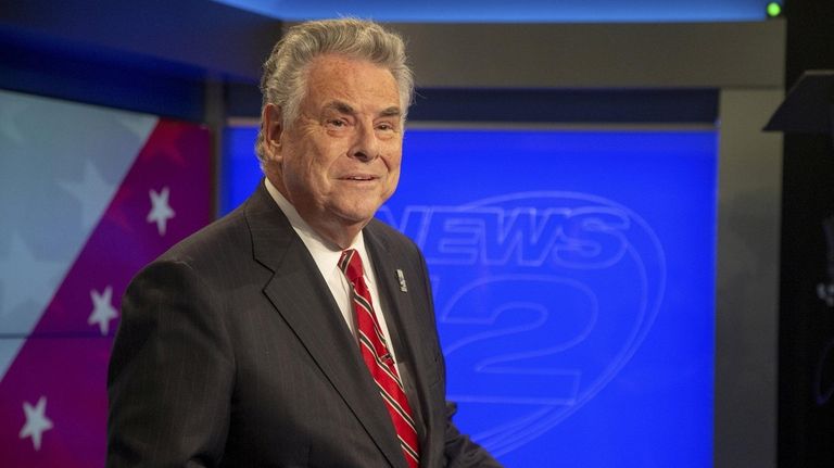 Congressman Peter King and Democratic challenger Liuba Grechen
