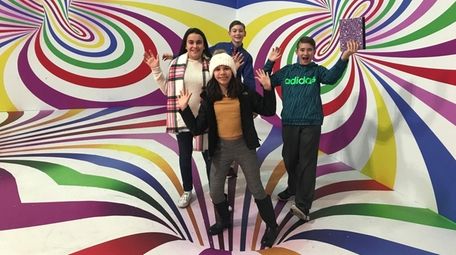 Kidsday reporters Gianna Donofrio, left, Samantha DeRosa, Nicholas