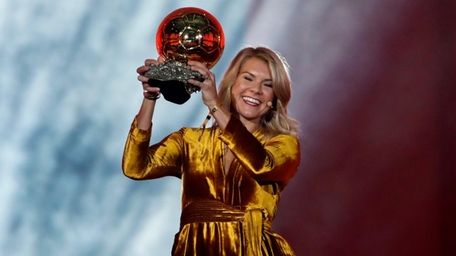 Olympique Lyonnais' Ada Hegerberg celebrates with the Women's