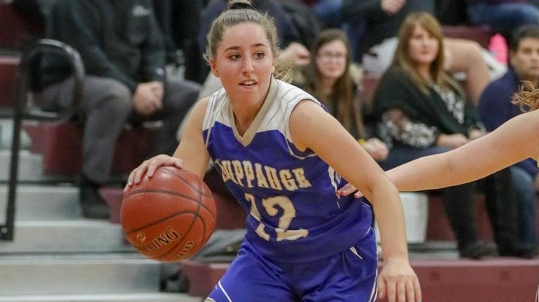 Guiliana Abruscato #12 of Hauppauge drives to the