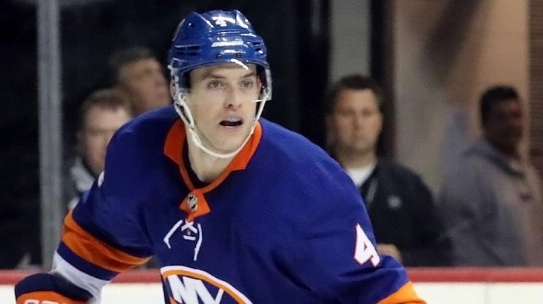 Islanders defenseman Thomas Hickey waits for a pass