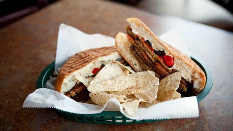 A Sarong Panini, made with fried eggplant, mozzarella
