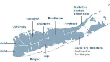A map of Long Island.