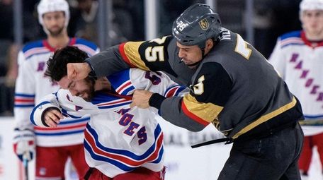Golden Knights right wing Ryan Reaves and Rangers
