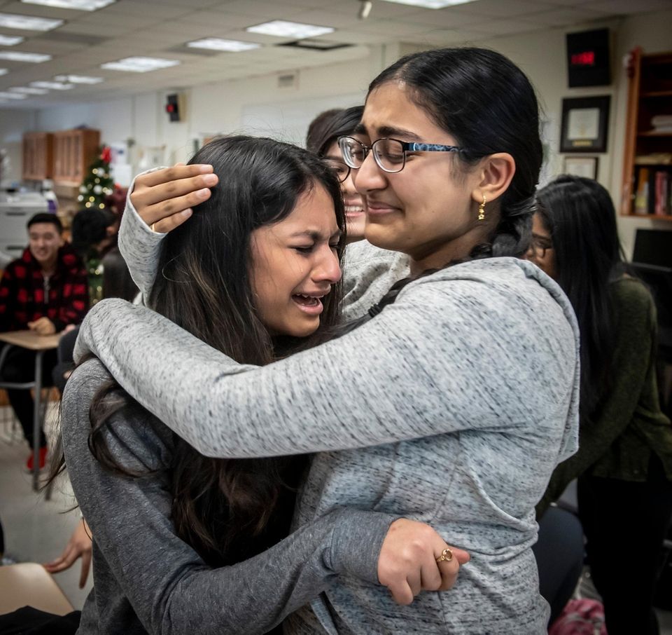 Jericho High School seniors Dia Shah, 16, and