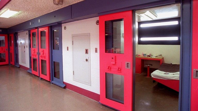 A jail cell is seen inside Nassau County