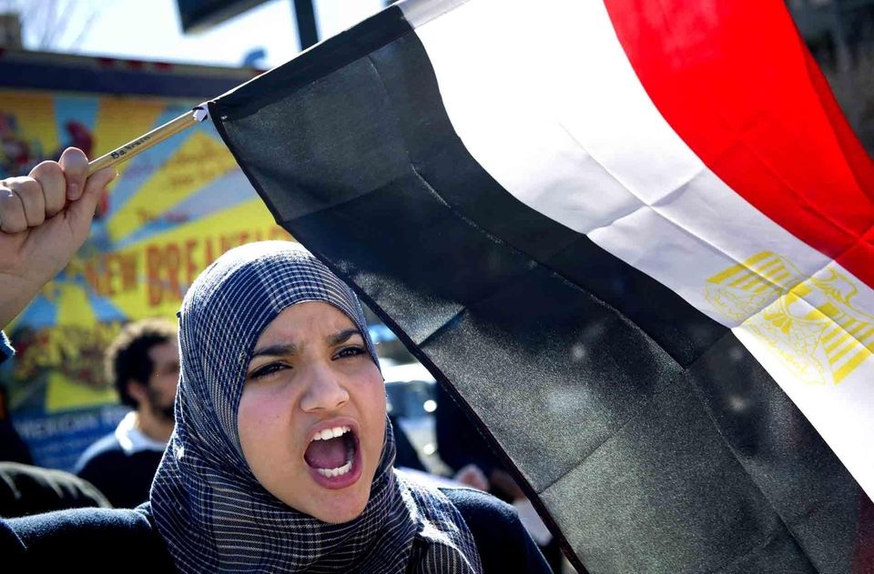 Noha Hamid, 16, along with several hundred other