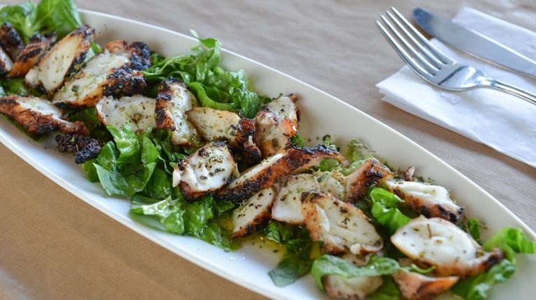 Grilled octopus in extra virgin olive oil was