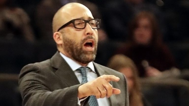 Knicks head coach David Fizdale directs his team