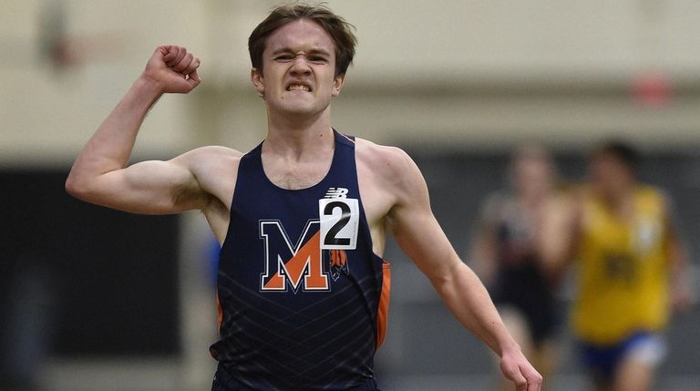 Christopher Courts of Manhasset reacts after winning the