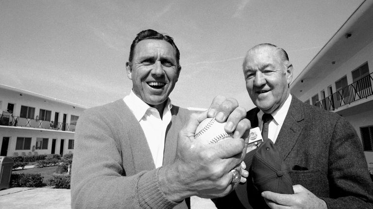 New York Mets manager Gil Hodges comes to