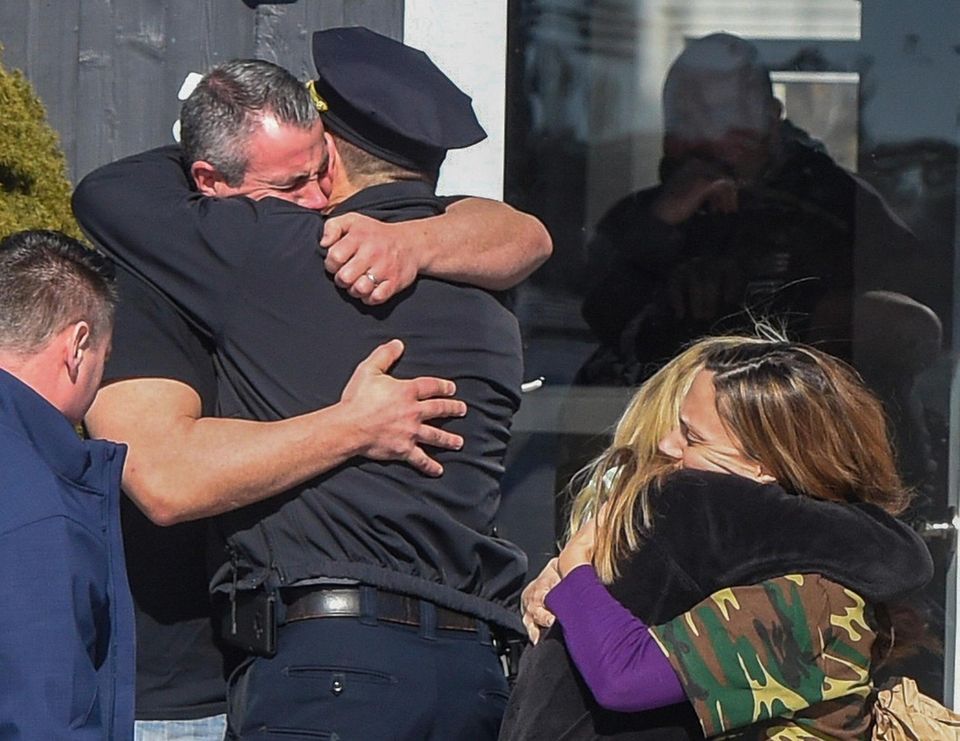 Family and friends of NYPD officer Brian Simonsen,