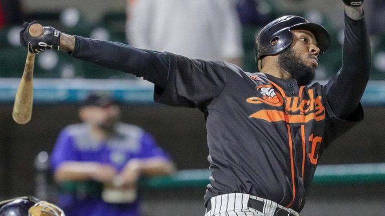 David Washington of the Ducks hits a two-run