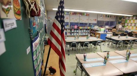 A first-grade classroom in Smithtown at the end