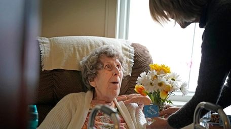 Wealshire resident Lorraine Erdmann is surprised by fresh