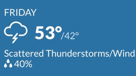 A view of the forecast on Long Island