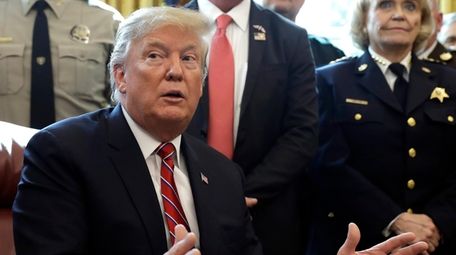President Donald Trump speaks about border security in