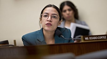 Rep. Alexandria Ocasio-Cortez (D-N.Y.), questions Tim Sloan, president