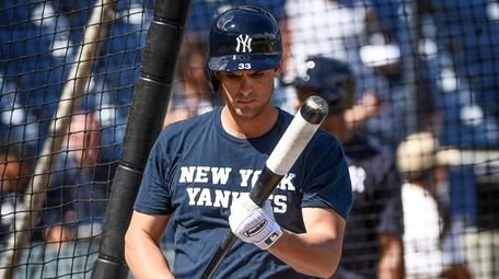Yankees first baseman Greg Bird takes batting practice