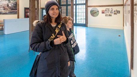 East Hampton resident Laura Tarbet and her son