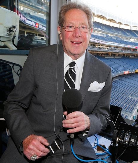 New York Yankees radio broadcaster John Sterling poses