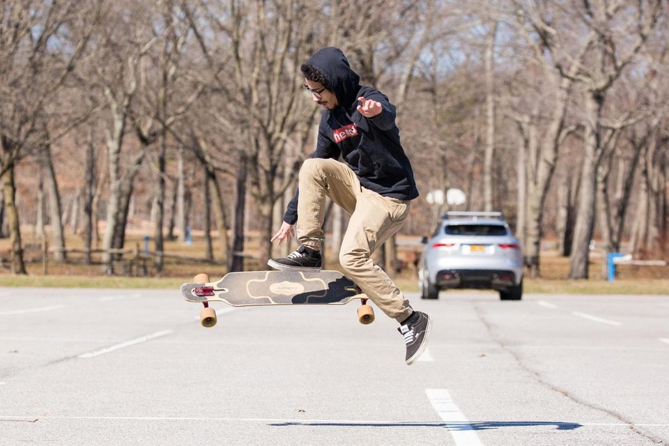 Anthony Sosa of North Babylon, 21, catches some