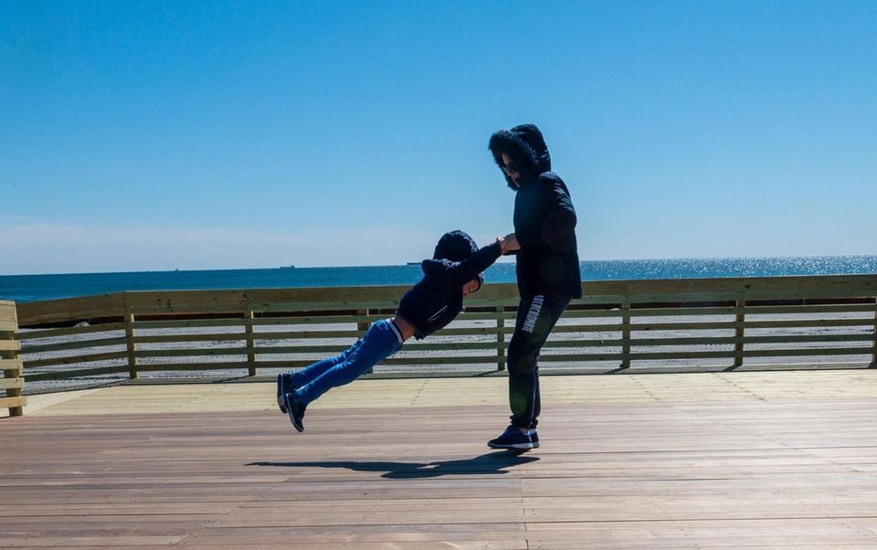 Ionica Nacela and her son Andy, 6, enjoy