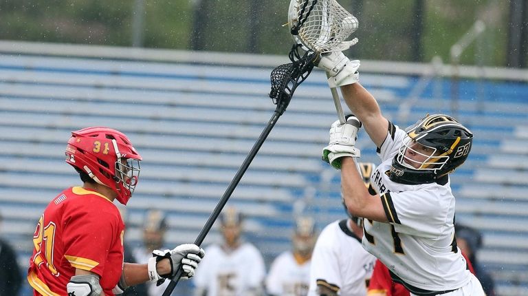 St. Anthony's goalie Alex Pazienza makes a save