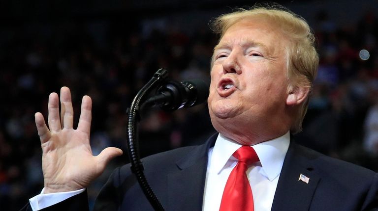 President Donald Trump speaks at a campaign rally