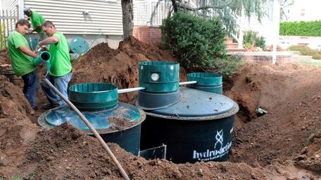 A septic tank is installed in Nesconset as
