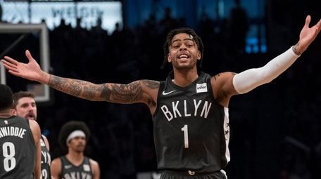 Brooklyn Nets guard D'Angelo Russell against the Boston