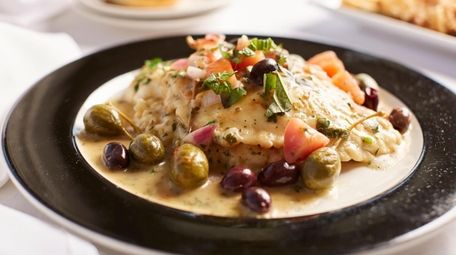 Sauteed red snapper with Kalamata olives, grape tomatoes,