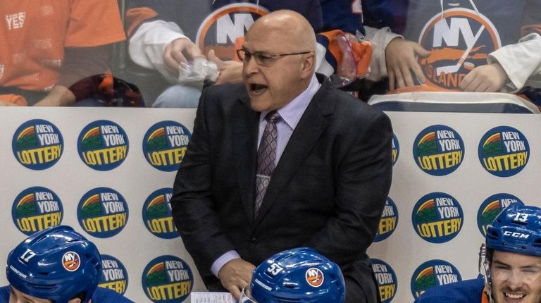 New York Islanders' head coach Barry Trotz during