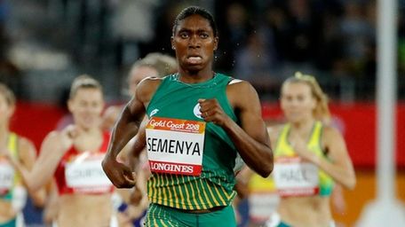 South Africa's Caster Semenya runs to the finish