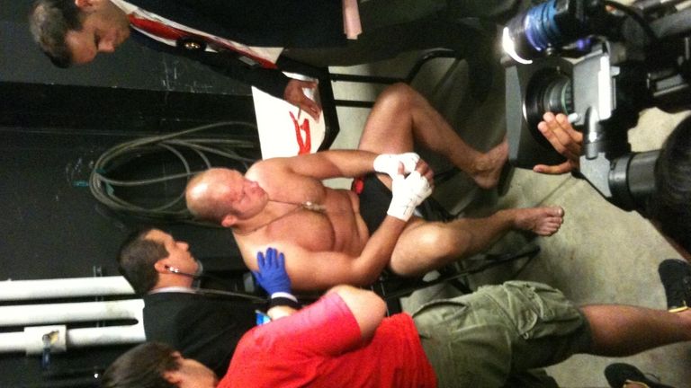 Fedor Emelianenko in the locker room after losing