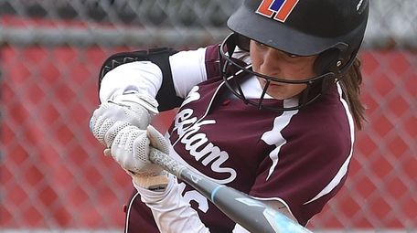 Brianna Morse #16, Mepham second basewoman, connects for