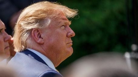 President Donald Trump in the White House Rose
