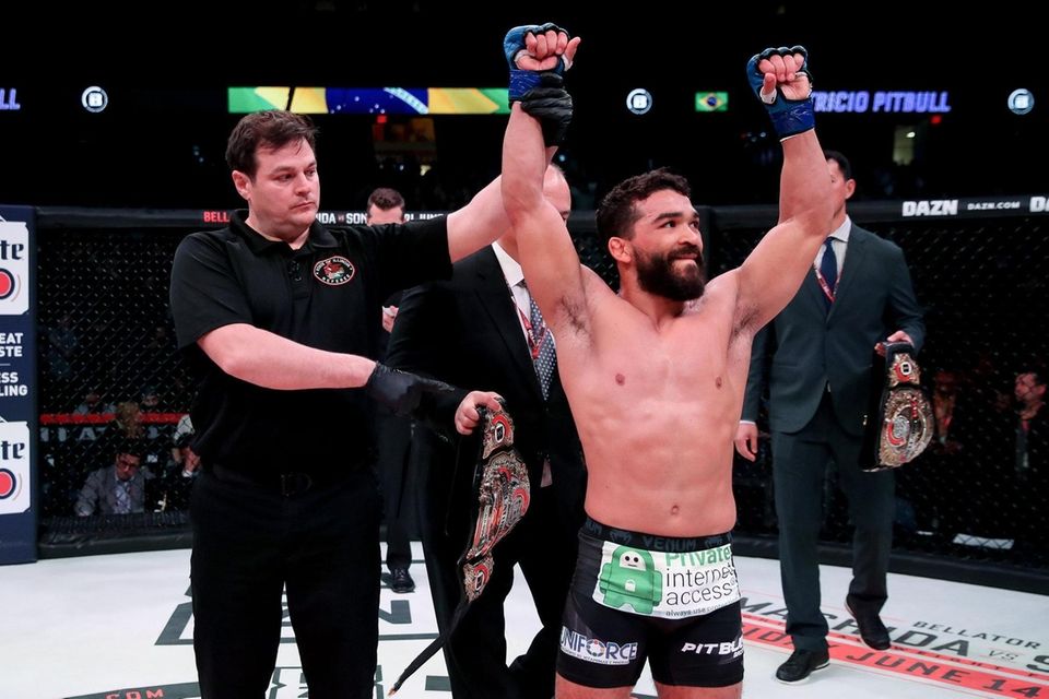 Patricio "Pitbull" Freire celebrates his win over Michael
