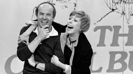 Tim Conway and Carol Burnett during taping of
