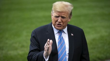 President Donald Trump on the South Lawn of