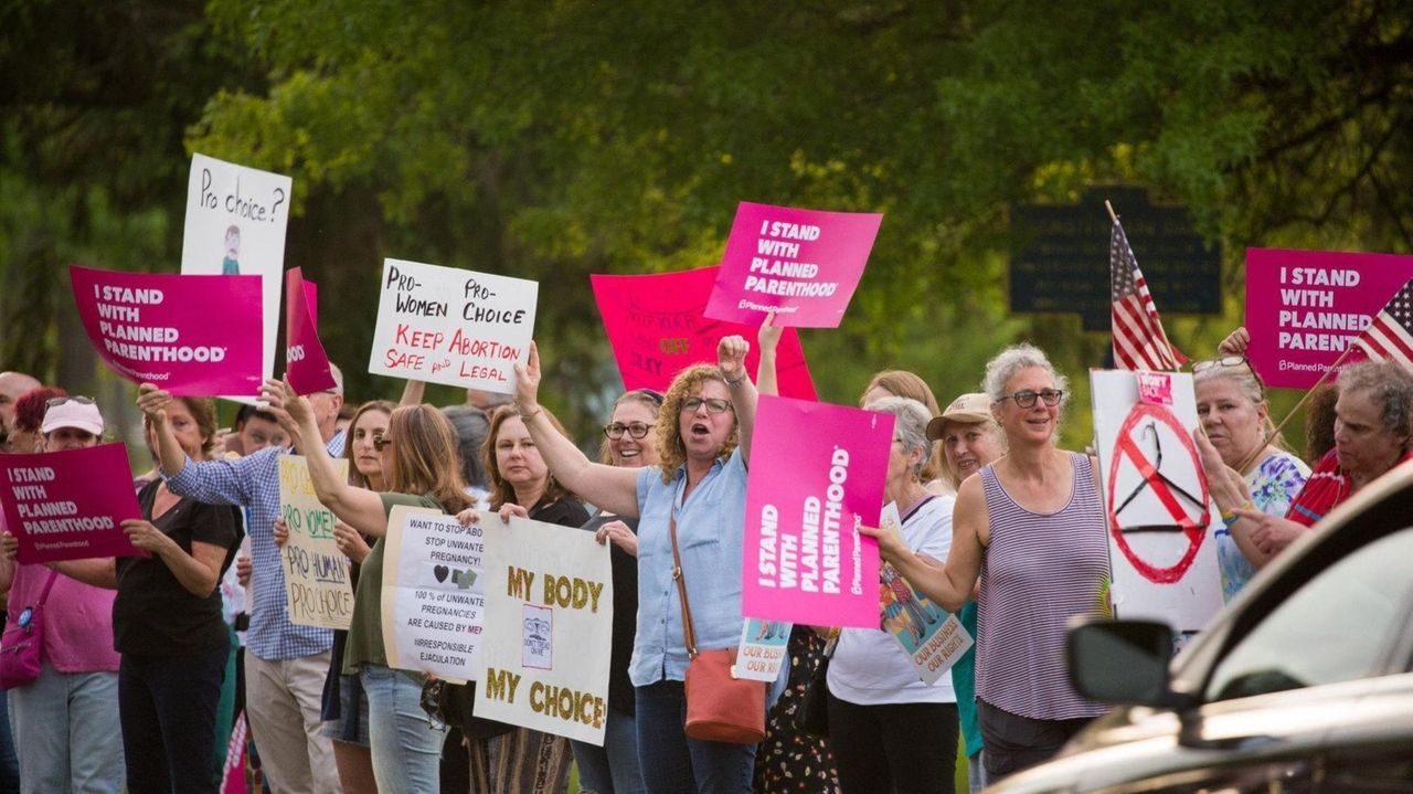 A rally was held in Huntington on Mondayto