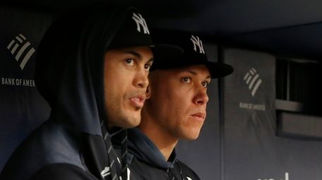 Giancarlo Stanton and Aaron Judge of the Yankees